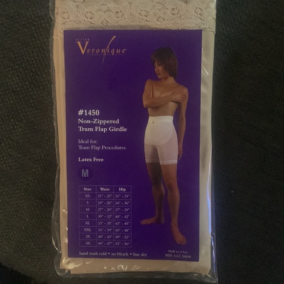 Design Veronique Non Zippered TRAM Flap Girdle #1450 Latex Formaldehyde Free Med - Picture 3 of 6